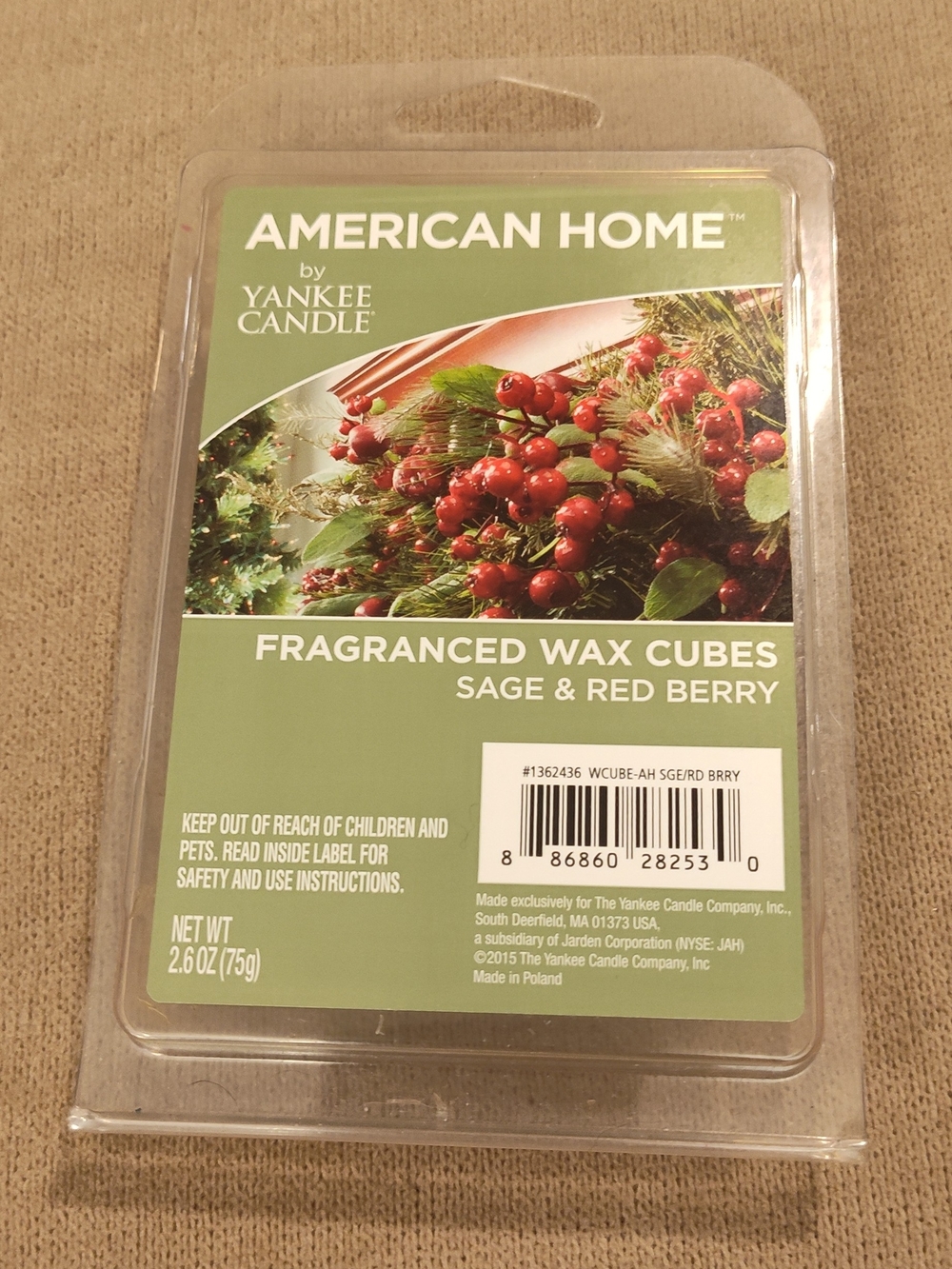 NWT! Yankee Candle American Home Sage & Red Berry Fragranced Wax Cubes